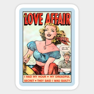 Love stories. Fragment of an old comic book (improved). Sticker